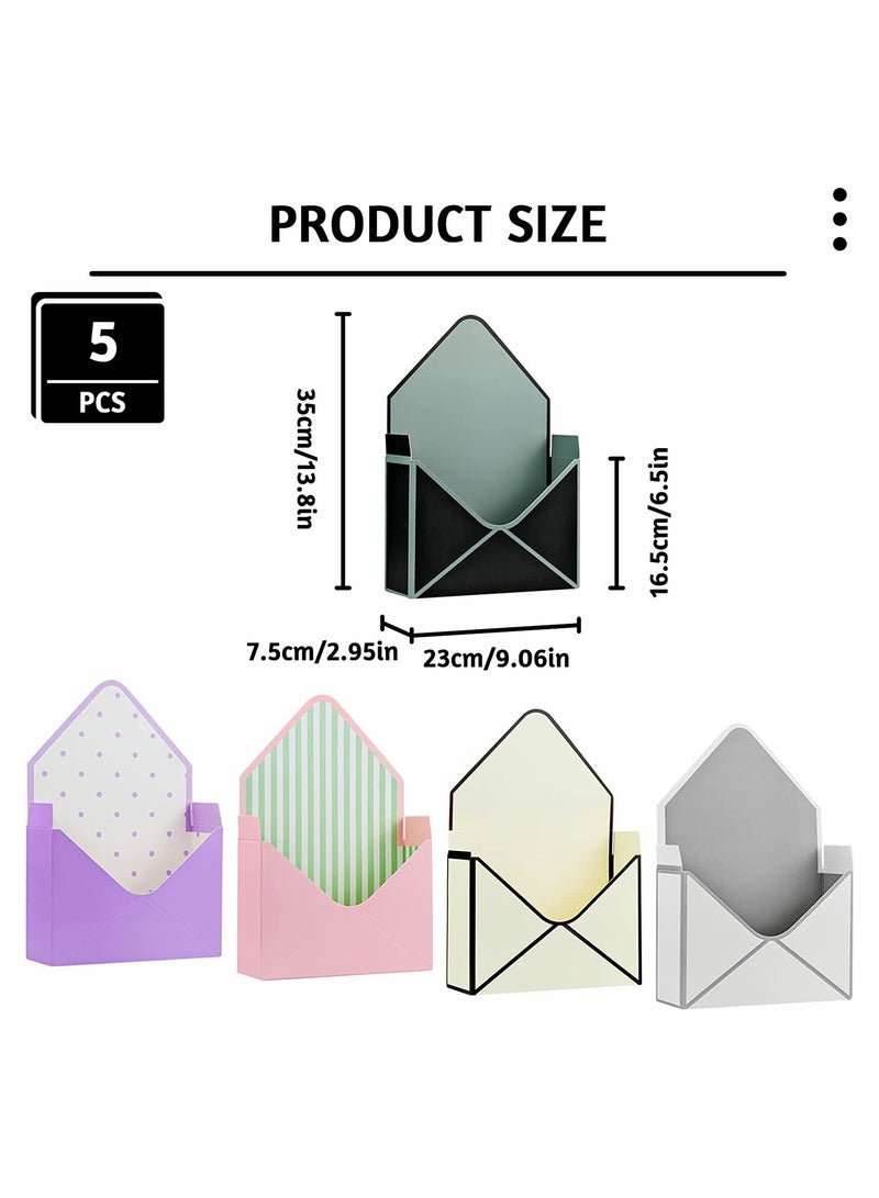 SYOSI 5 Pieces Flower Bouquet Gift Bags Kraft Waterproof Fresh Flower Carry Bags Florist Packaging Wrap Tote Bags for Birthday Wedding Bridal - Image 4