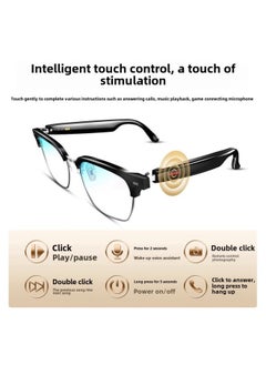 Generic Smart Bluetooth Glasses Headset Supports Changing Myopia Glasses Wireless Sunglasses For Apple Android Free Shipping-Color:Touch Model  Fashionable Black Edge Frame  - Image 3