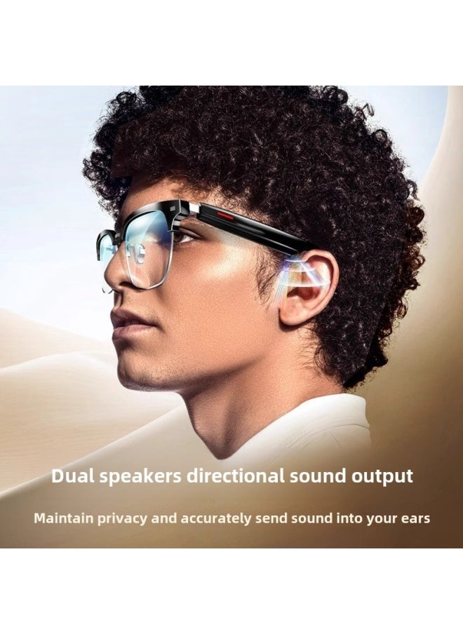 Generic - Smart Bluetooth Glasses Headset Supports Changing Myopia Glasses Wireless Sunglasses For Apple Android Free Shipping-Color:Touch Model  Fashionable Black Edge Frame - Image 1