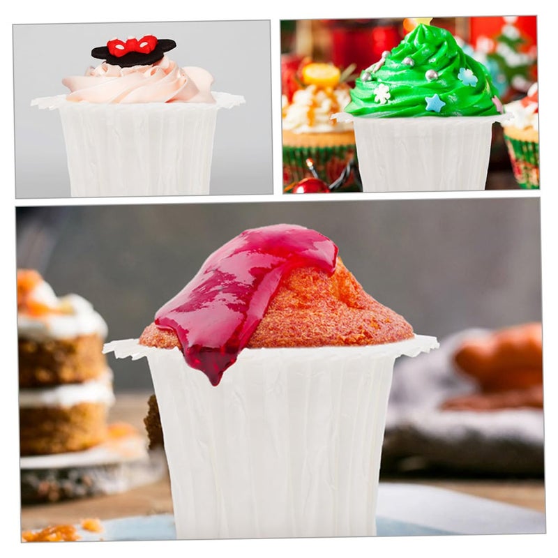 Elegant White Cupcake Liners 50 Pcs Non Stick Baking Cups For Muffins Parties Weddings - Image 5