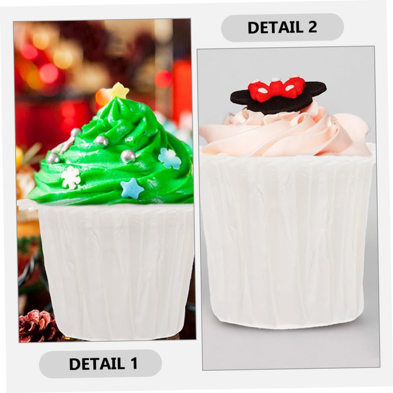 Elegant White Cupcake Liners 50 Pcs Non Stick Baking Cups For Muffins Parties Weddings - Image 3