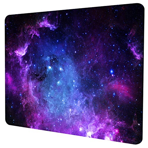 SHALYSONG Galaxy Mouse Pad - Purple Nebula Design, Non-Slip Rubber Base, Washable Desk Mat, 9.5 x 7.9 in Small Gaming Mousepad - Image 1