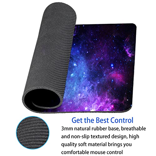 SHALYSONG Galaxy Mouse Pad - Purple Nebula Design, Non-Slip Rubber Base, Washable Desk Mat, 9.5 x 7.9 in Small Gaming Mousepad - Image 4