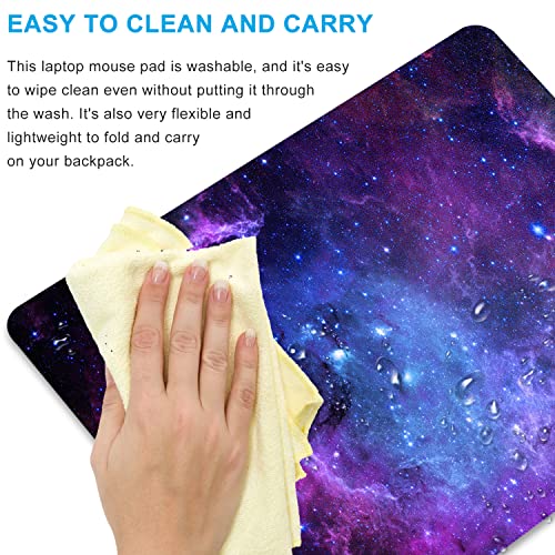 SHALYSONG Galaxy Mouse Pad - Purple Nebula Design, Non-Slip Rubber Base, Washable Desk Mat, 9.5 x 7.9 in Small Gaming Mousepad - Image 5