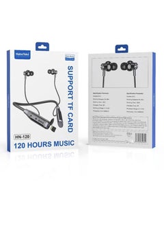Haino Teko HN120 Bluetooth Neck Band Headphone 120 Hours Music With High Bass Sound Quality Super Clear Mic And TF Card Support Black  - Image 2