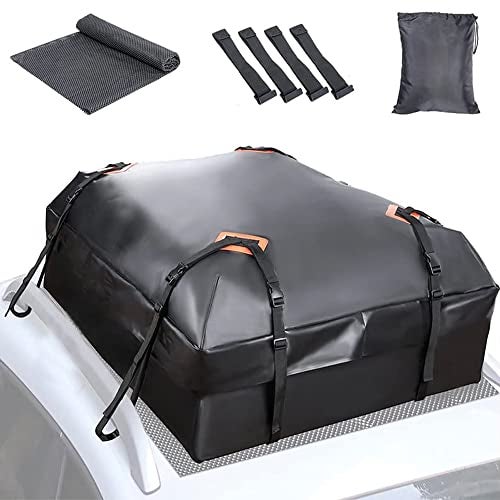 Automaze Car Waterproof Rooftop Cargo Bag, 3 Layer Bag with Anti-Skid Mat, Waterproof Zippers, 15 Cubic Feet for All Cars with/Without Roof Rails - Image 1