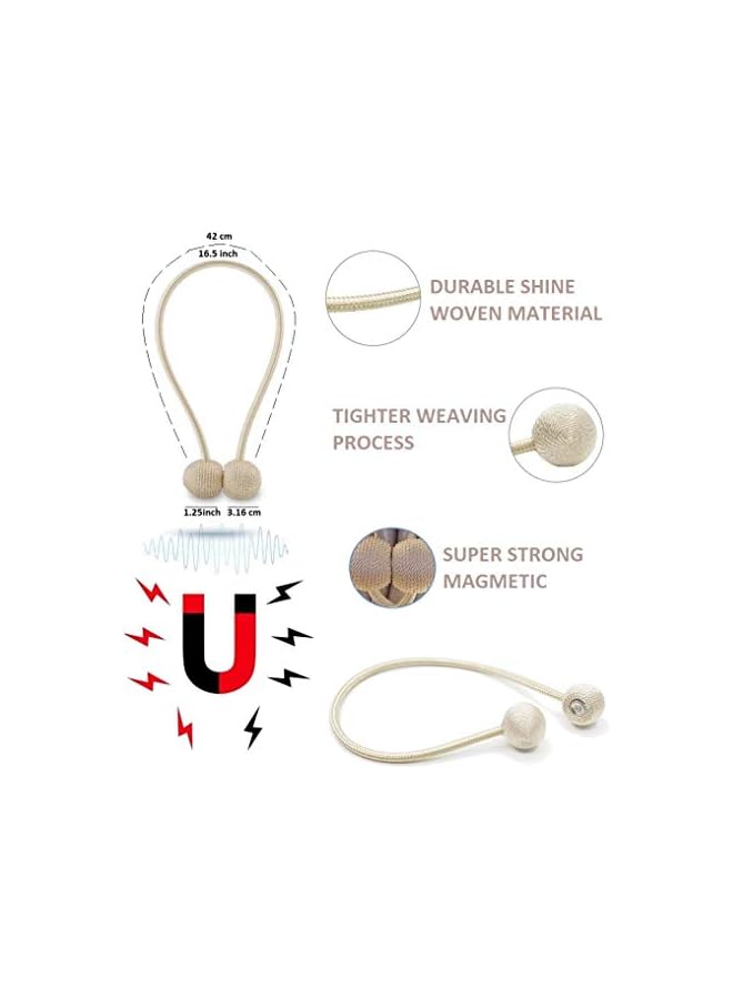 The Bros Magnetic Curtain Tiebacks Curtain Straps Strong Magnetic Curtain Holder Buckle hooks for Home Sheer Drapes Blind Curtains Accessories (Beige, 1 Piece)  - Image 2