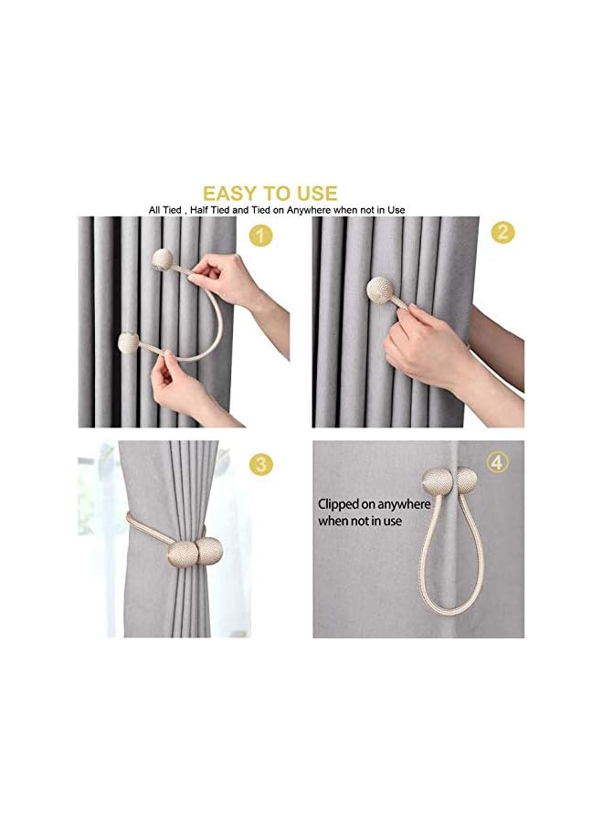 The Bros Magnetic Curtain Tiebacks Curtain Straps Strong Magnetic Curtain Holder Buckle hooks for Home Sheer Drapes Blind Curtains Accessories (Beige, 1 Piece)  - Image 4