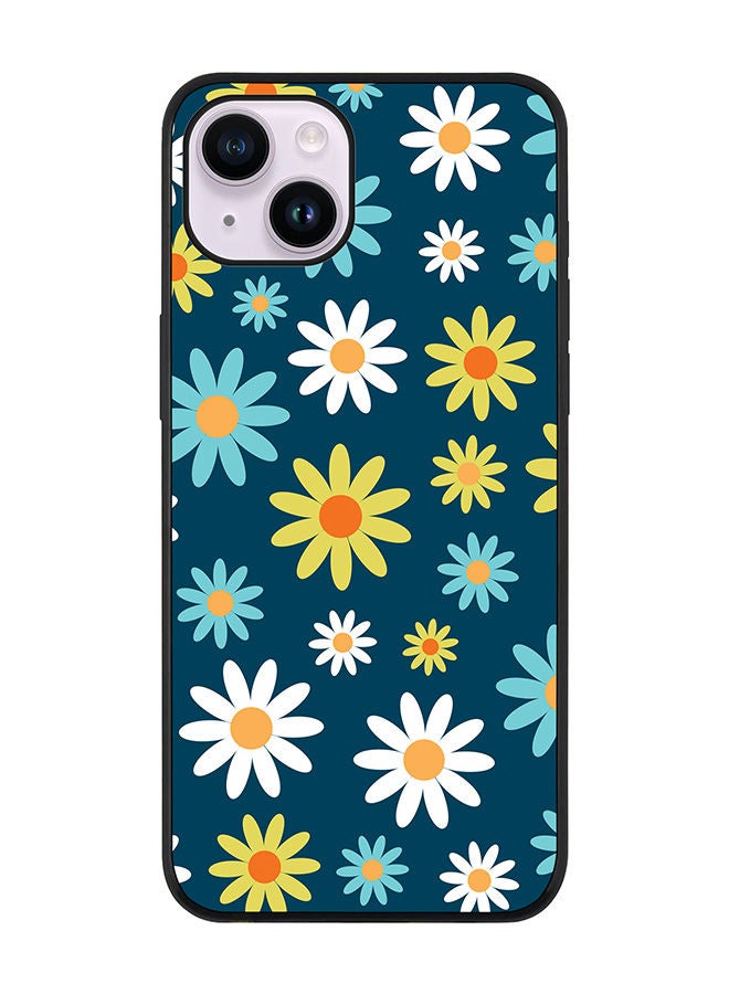 Stylizedd Rugged Black edge case for Apple iPhone 14 Plus Slim fit Soft Case Flexible Rubber Edges Anti Drop TPU Gel Thin Cover - Pick A Daisy - Image 1