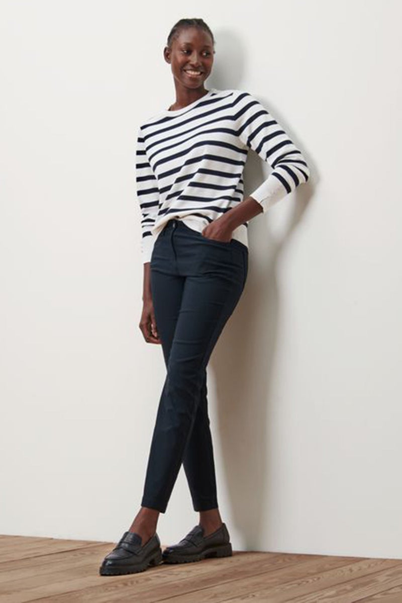 Tchibo Women Regular Fit Plain Straight Leg Pants, Navy - Image 1