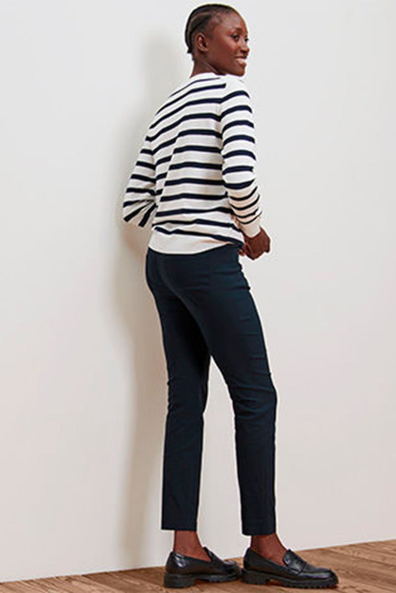 Tchibo Women Regular Fit Plain Straight Leg Pants, Navy - Image 2