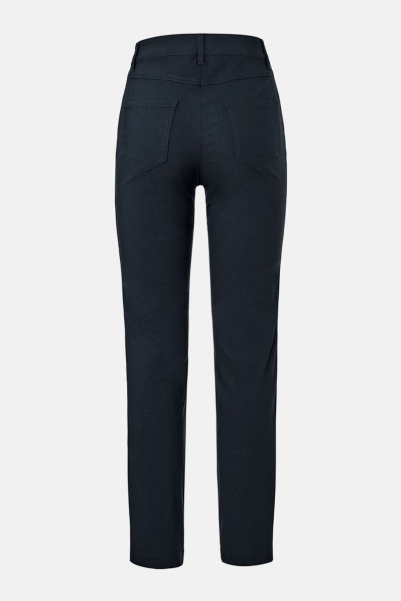 Tchibo Women Regular Fit Plain Straight Leg Pants, Navy - Image 4