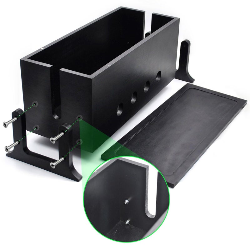 Itvexeme Large Cable Management Box, Wood Cord Hider Box & Organizer for Power Strip Hider Cable Storage for Office, TV Wires, Desk Cord Organizer, 14.2" x 6" x 6.3", Black, Wood - Image 2
