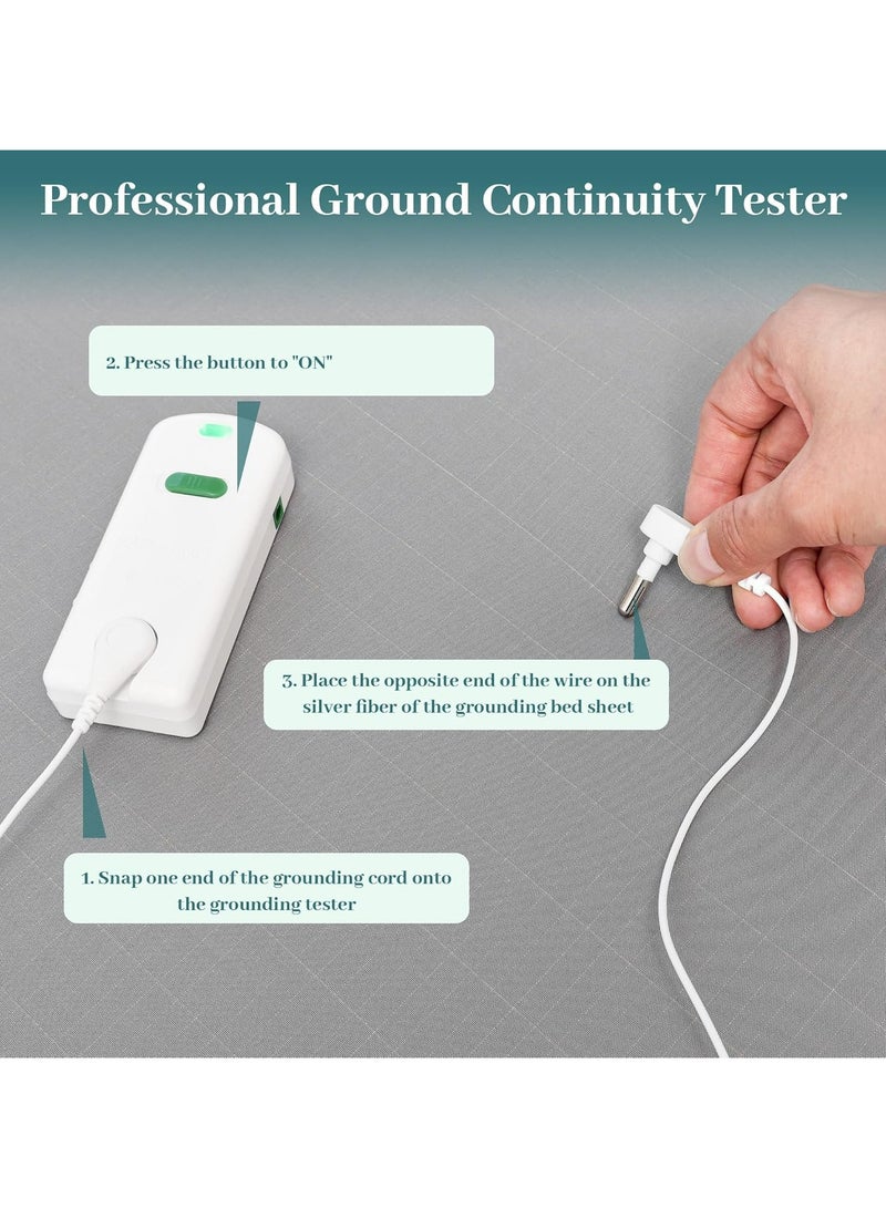 Grounding Continuity Tester Kit - 15ft Cord for Testing Earthing Mats, Sheets, Wristbands  Blankets  - Image 2
