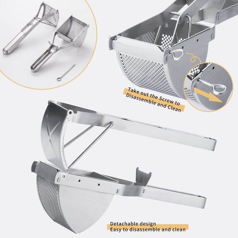 shoxil Potato Ricer Good Grip, Potato Masher Stainless Steel Professional Masher Kitchen Tool Fruit Press Baby Food Masher - Image 3