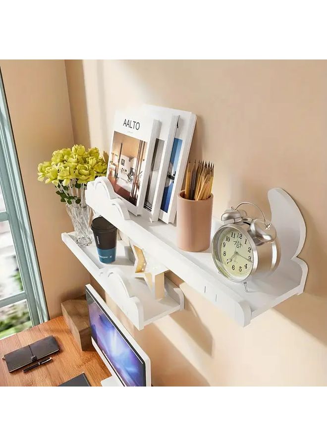 Sun Moon Wall Shelves Set of 2 Nordic Floating Shelves for Bedroom Living Room Study - Image 1
