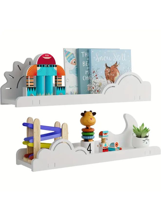 Sun Moon Wall Shelves Set of 2 Nordic Floating Shelves for Bedroom Living Room Study - Image 3