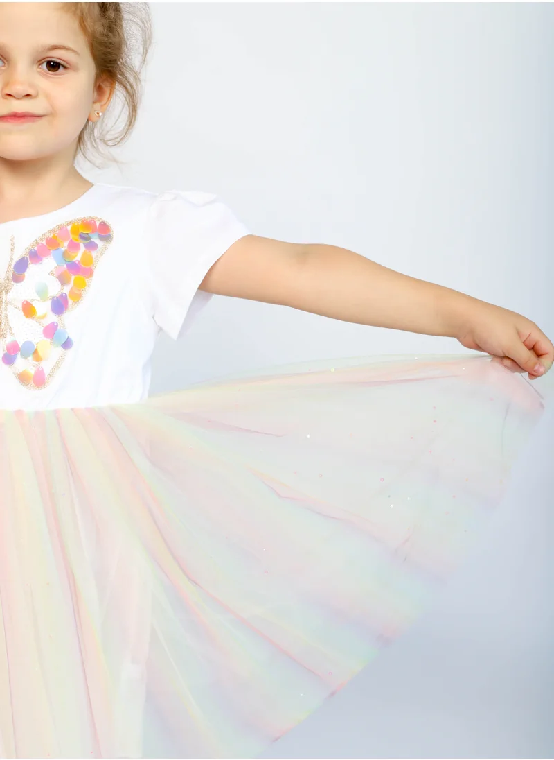 D'Daniela Butterfly Multi Color Dress