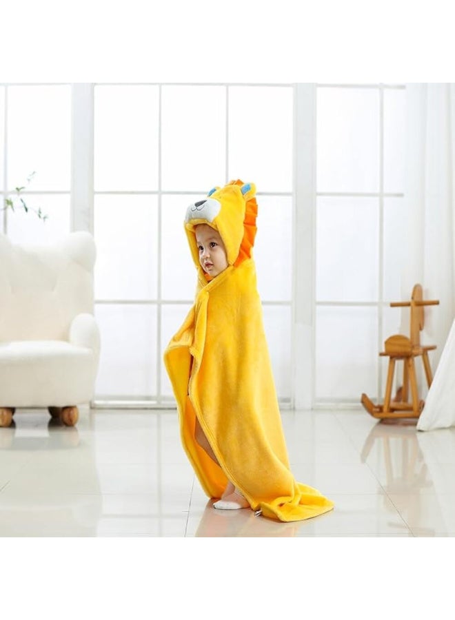 MiniMe Cotton Lion Hooded Bath Blanket/Towel | 0–24 Months | Yellow & Orange | Cotton & Bamboo Blend | Adorable Lion Hood & Ultra-Soft & Quick-Drying & Lightweight & Highly Absorbent - Image 5