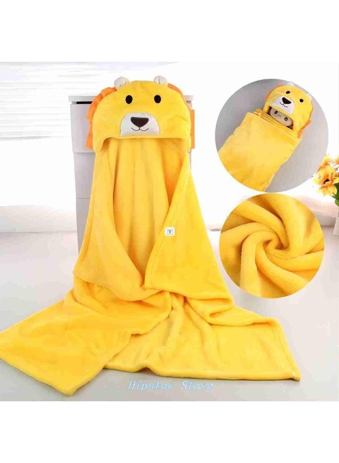 MiniMe Cotton Lion Hooded Bath Blanket/Towel | 0–24 Months | Yellow & Orange | Cotton & Bamboo Blend | Adorable Lion Hood & Ultra-Soft & Quick-Drying & Lightweight & Highly Absorbent - Image 4