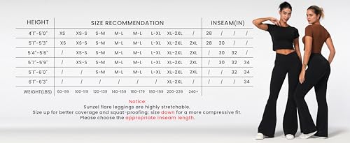 Sunzel Flare Leggings, Crossover Yoga Pants for Women with Tummy Control, High-Waisted and Wide Leg Black - Image 2