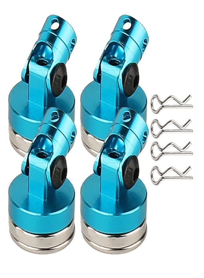 Pothyes 4PCS RC Magnetic Body Post with Clips,Alloy Magnetic Stealth Invisible Body Shell Mount Column Compatible with HSP Redcat Himoto Traxxas SCX10 4WD 1/10 RC Car (Blue) - Image 3