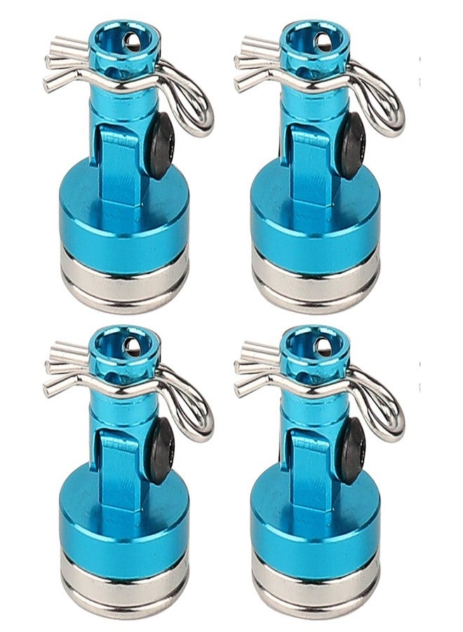 Pothyes 4PCS RC Magnetic Body Post with Clips,Alloy Magnetic Stealth Invisible Body Shell Mount Column Compatible with HSP Redcat Himoto Traxxas SCX10 4WD 1/10 RC Car (Blue) - Image 2