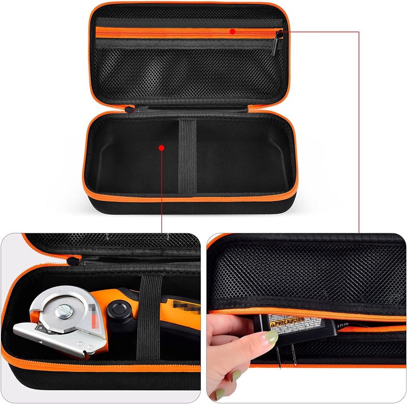 Comecase Case Compatible with WORX WX082L/ WX081L ZipSnip/for SnapFresh Cordless Electric Scissors, Cutting Tools Storage Organizer, Fabric Cutter Holder Bag with Accessories Pocket - Black (Case Only) - Image 3