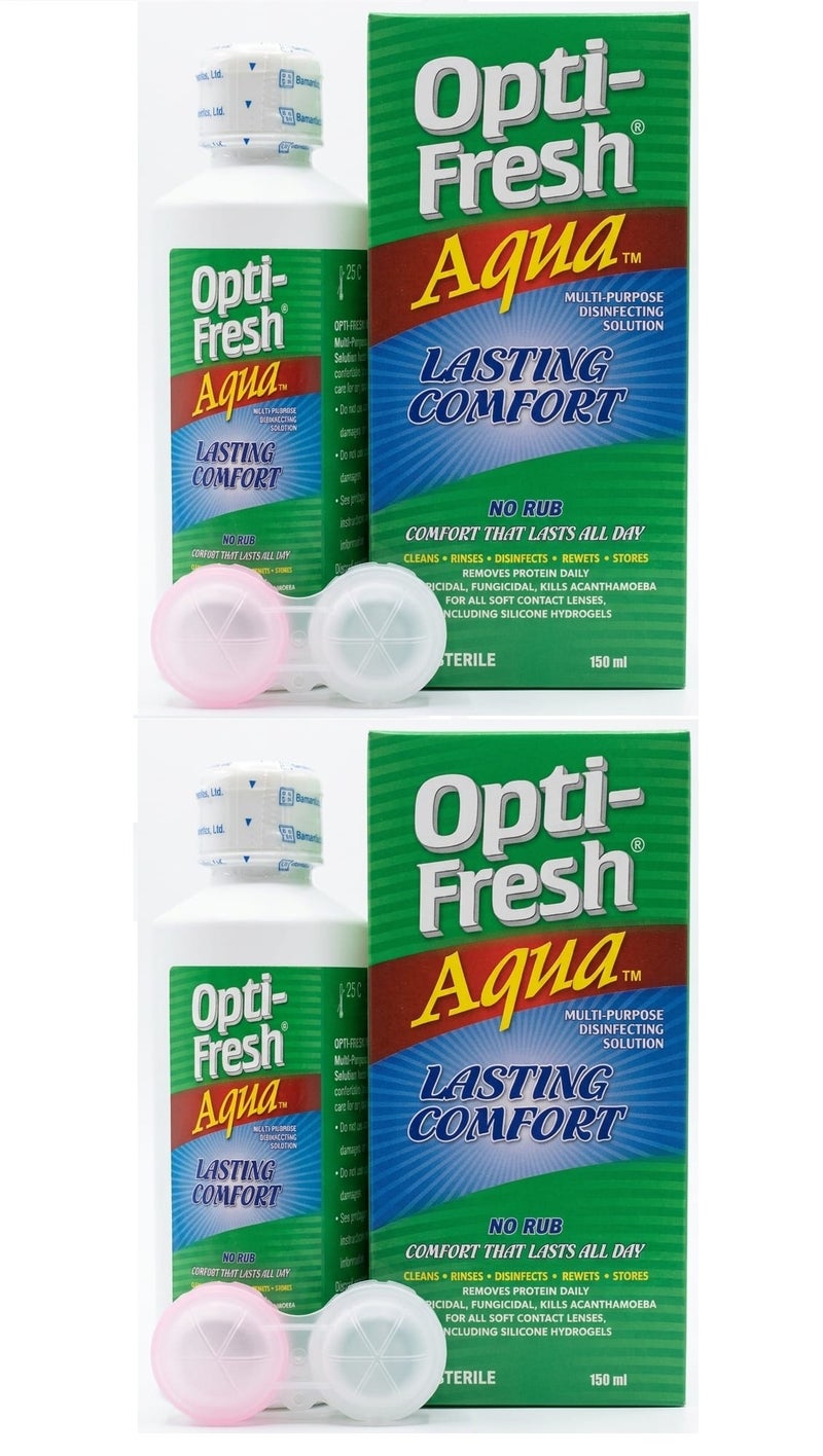 OPTIFRESH Two Pieces Of Aqua Multi-Purpose Disinfecting Solution Lasting Comfort 2x150 ml - Image 1