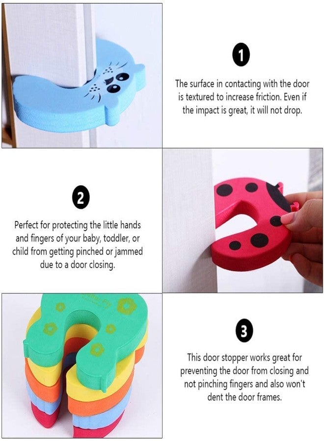 Primetan Door Stopper Guard Kids Finger Pinch Guard for Kids Safety and Protection from Door Slamming 2pcs Animal Shape Finger Pinch Guard - Image 2