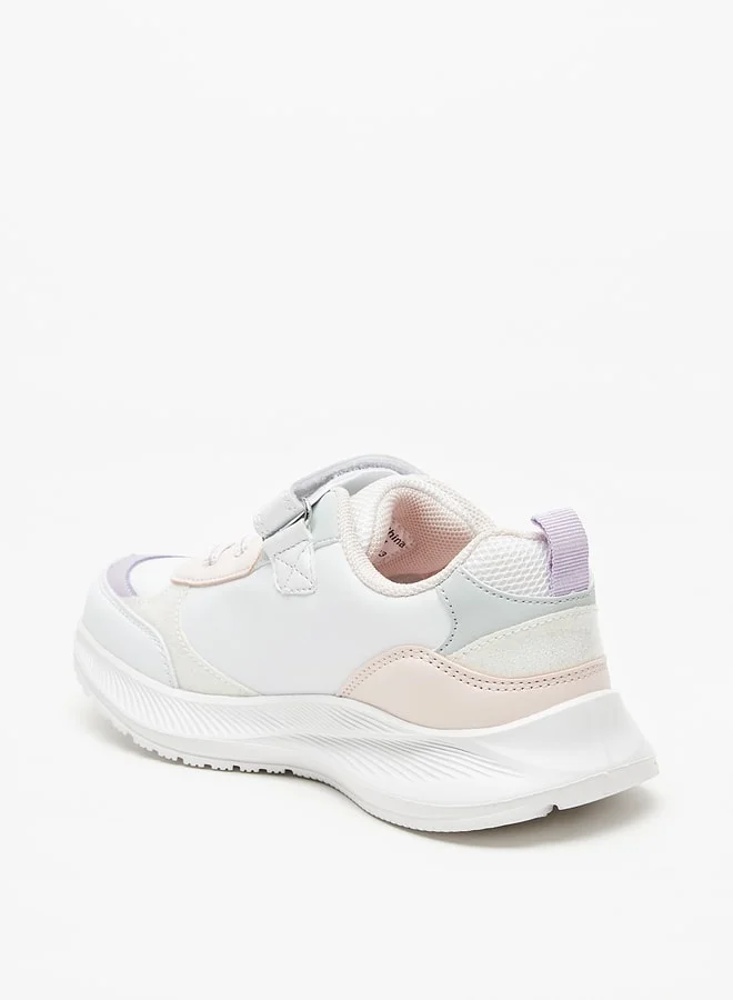ديزني Girls Princess Print Sneakers With Hook And Loop Closure