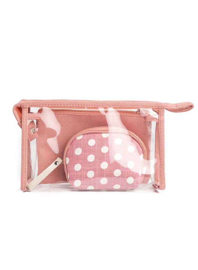 نيبمينينت 2-Piece Women Travel Cosmetic Bag Set Pink - Image 2