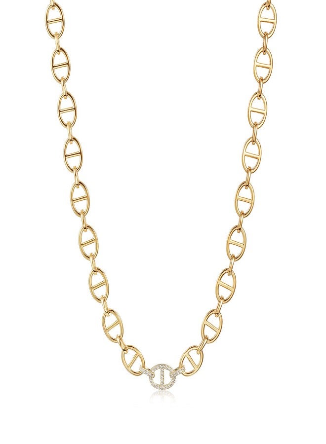 CIUNOFOR 14k Gold Filled Necklace for Women Italian Style CD Choker Dainty Simple Necklace Non-Fading Dainty Necklace Best Gift for women Adult Jewelry - Image 1