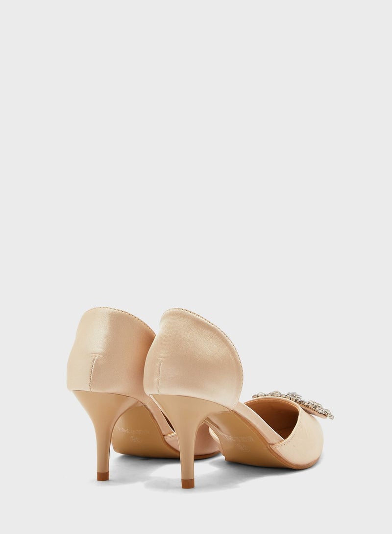 Khizana Jewelled Flower Buckle Pointed Pump  - Image 2