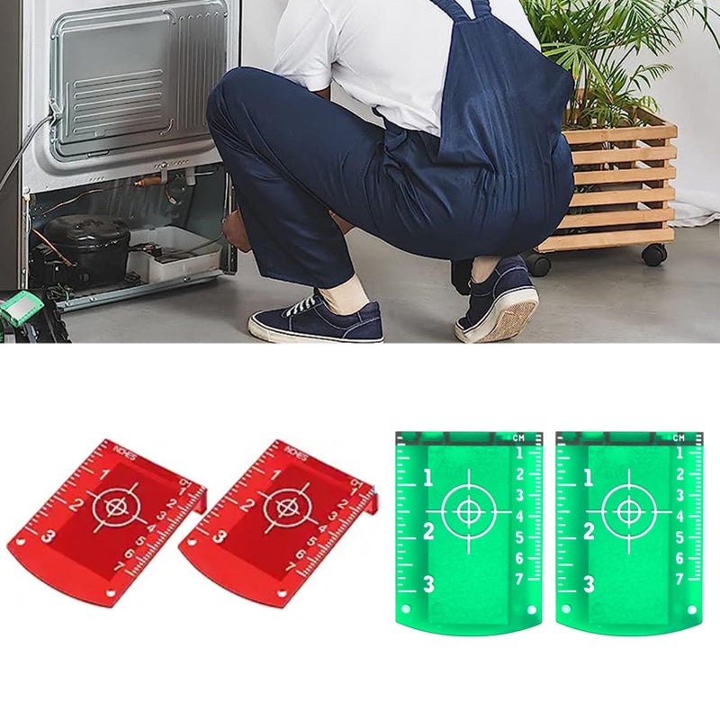 4 Pcs Magnetic Dual Scale Target Plate With Reflective Film For Level Alignment Tool - Image 5