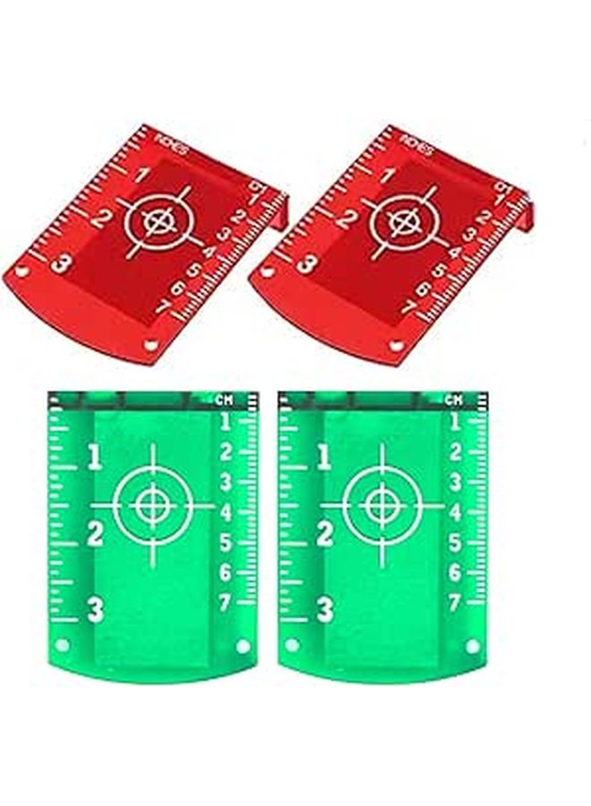 4 Pcs Magnetic Dual Scale Target Plate With Reflective Film For Level Alignment Tool - Image 1