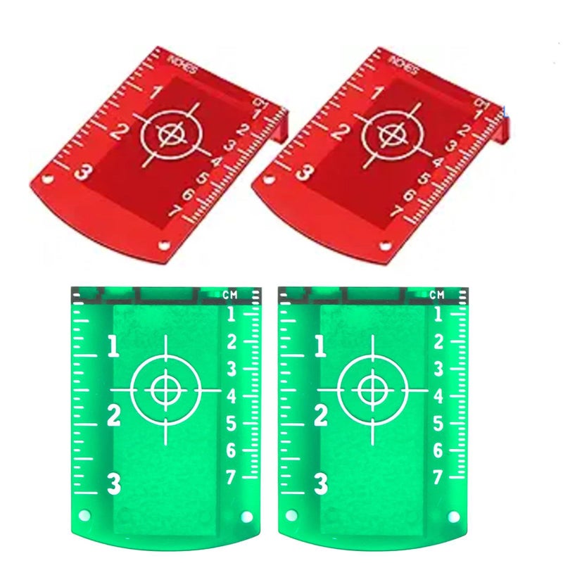 4 Pcs Magnetic Dual Scale Target Plate With Reflective Film For Level Alignment Tool - Image 2