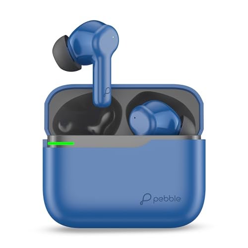 Pebble Newly launched Luxe Buds X1 Wireless Earbuds | Hybrid ANC+ENC | 6-Mic Setup | 60H Playtime | Deep Bass | Gaming | Low Latency | Dual Pairing - Cobalt Blue - Image 1