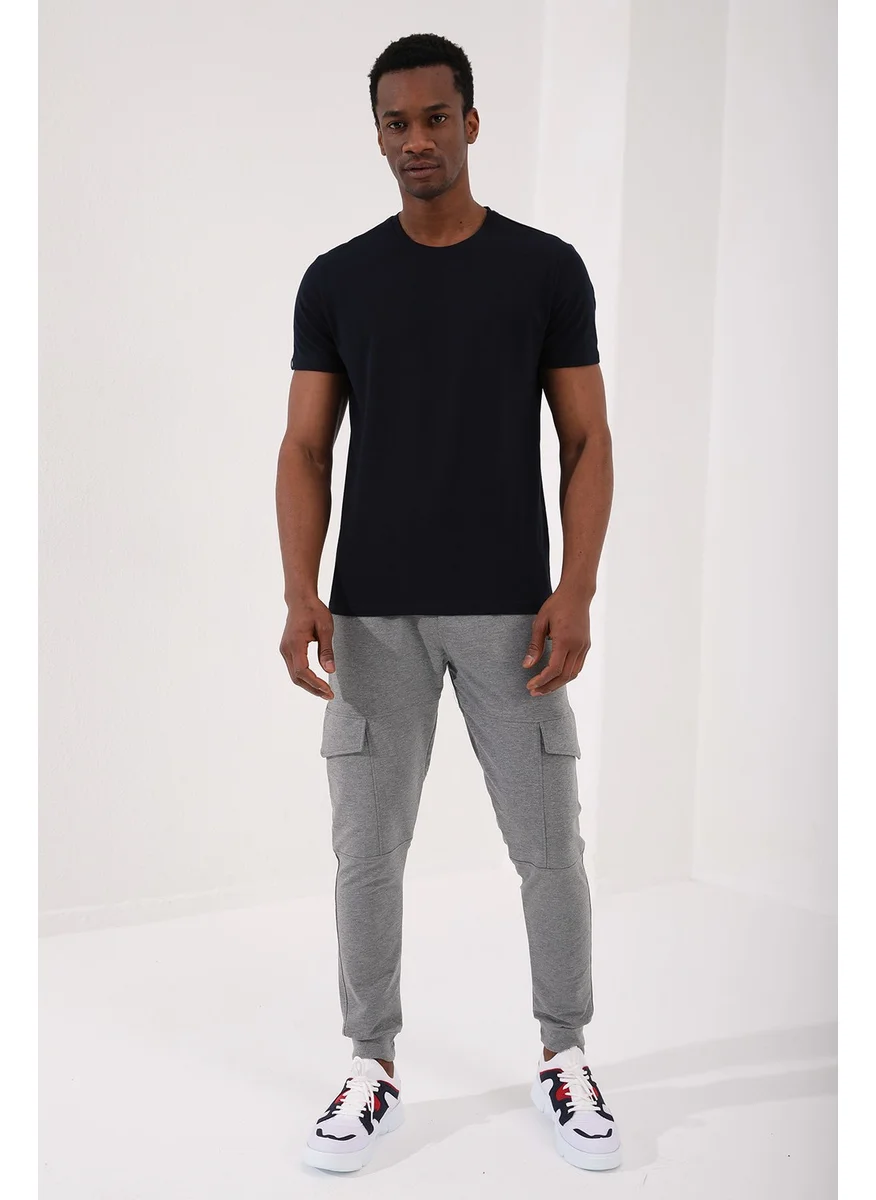 تومي لايف Navy Blue Men's Basic Short Sleeve Standard Pattern O Neck T-Shirt - 87911