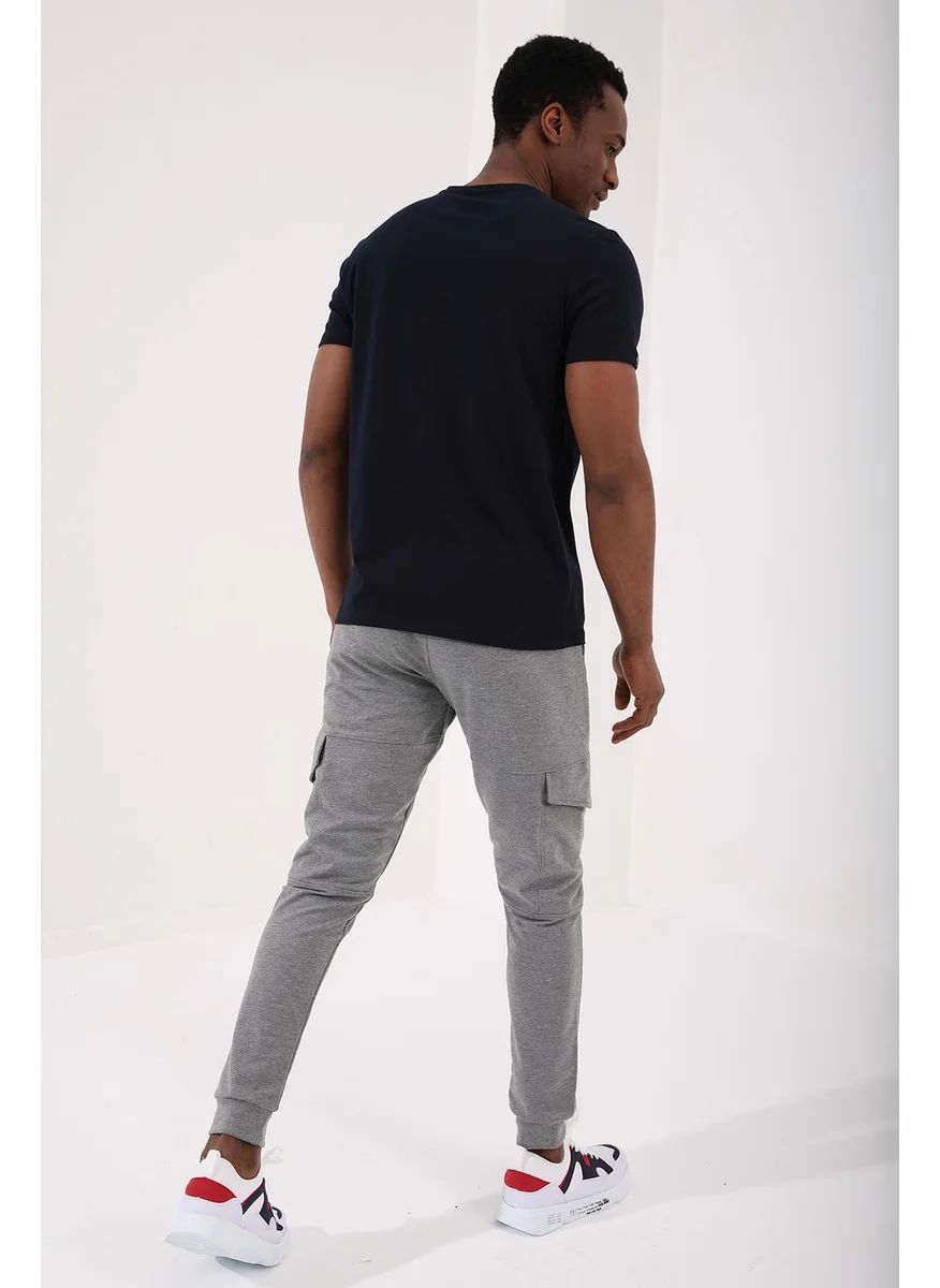 تومي لايف Navy Blue Men's Basic Short Sleeve Standard Pattern O Neck T-Shirt - 87911
