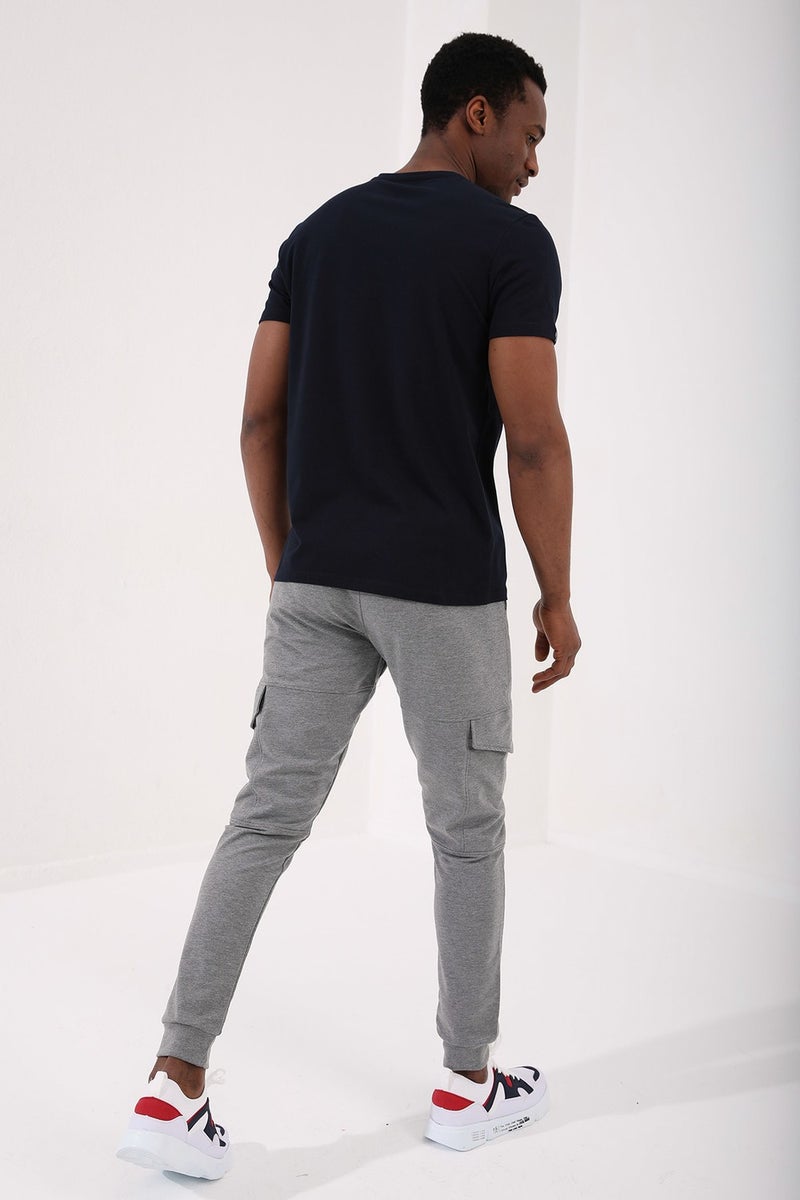 Tommy Life Navy Blue Men's Basic Short Sleeve Standard Pattern O Neck T-Shirt - 87911  - Image 2