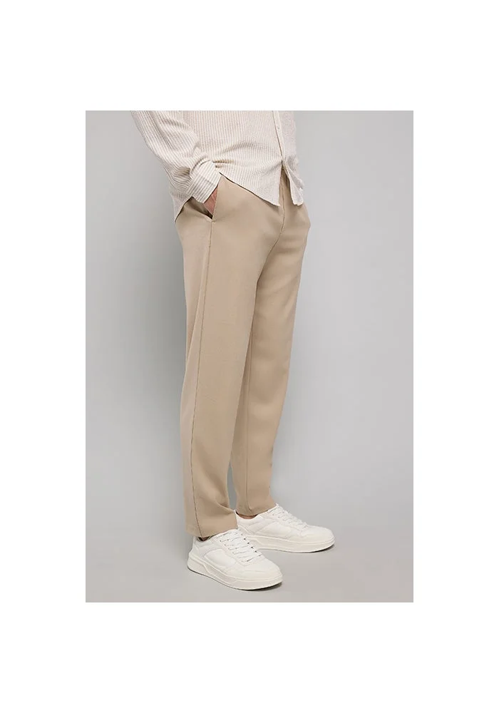 R&b Solid Regular Fit Pants with Drawstring waist