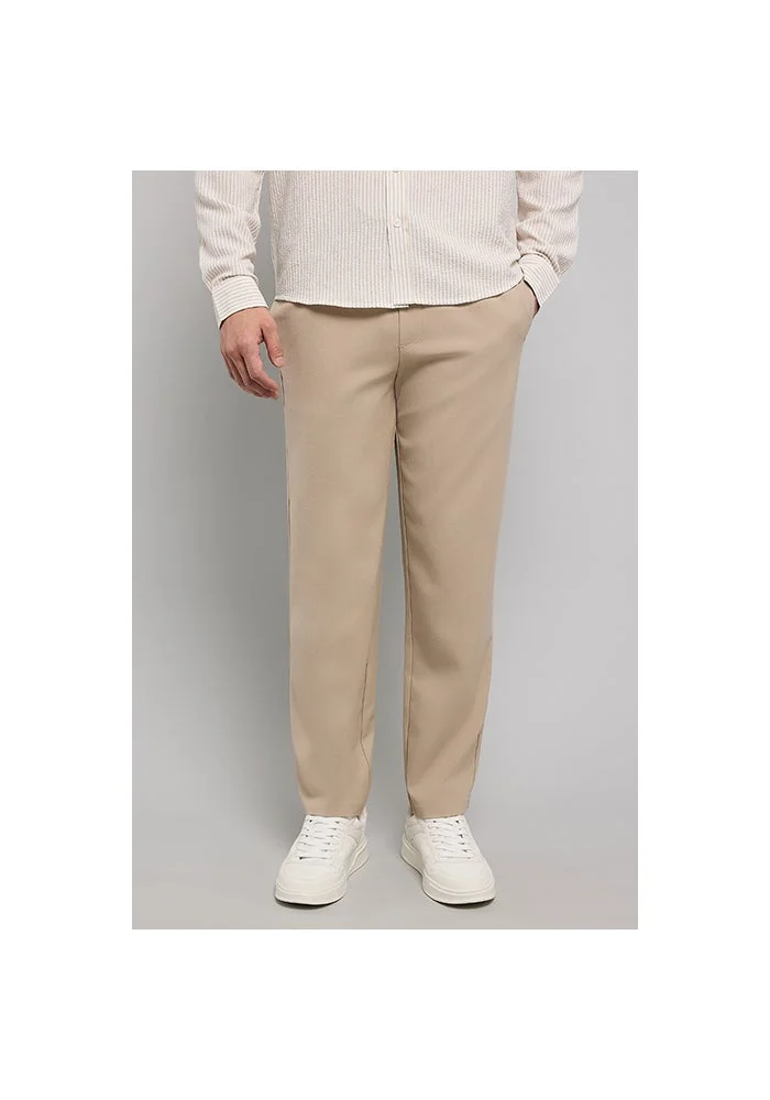 R&b Solid Regular Fit Pants with Drawstring waist