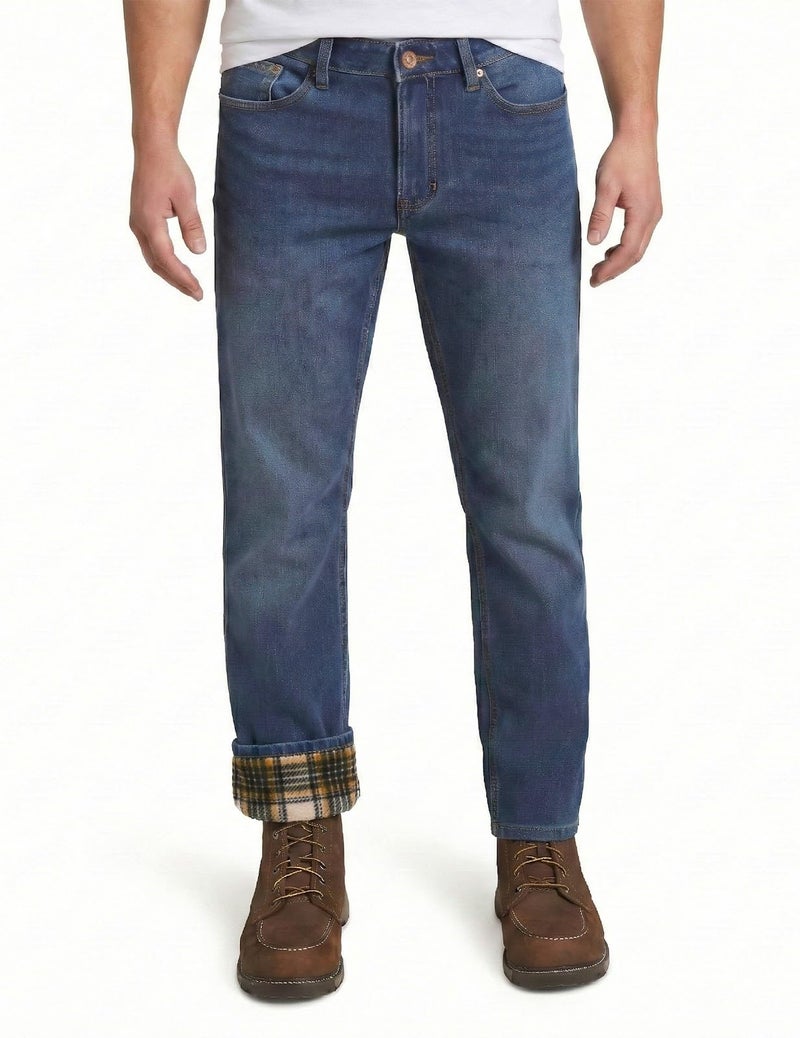 Weatherproof Vintage Fleece Lined Jeans Men - Regular Fit | Soft & Warm, Cold Weather Insulated Fleece Winter Pants for Men - Image 1