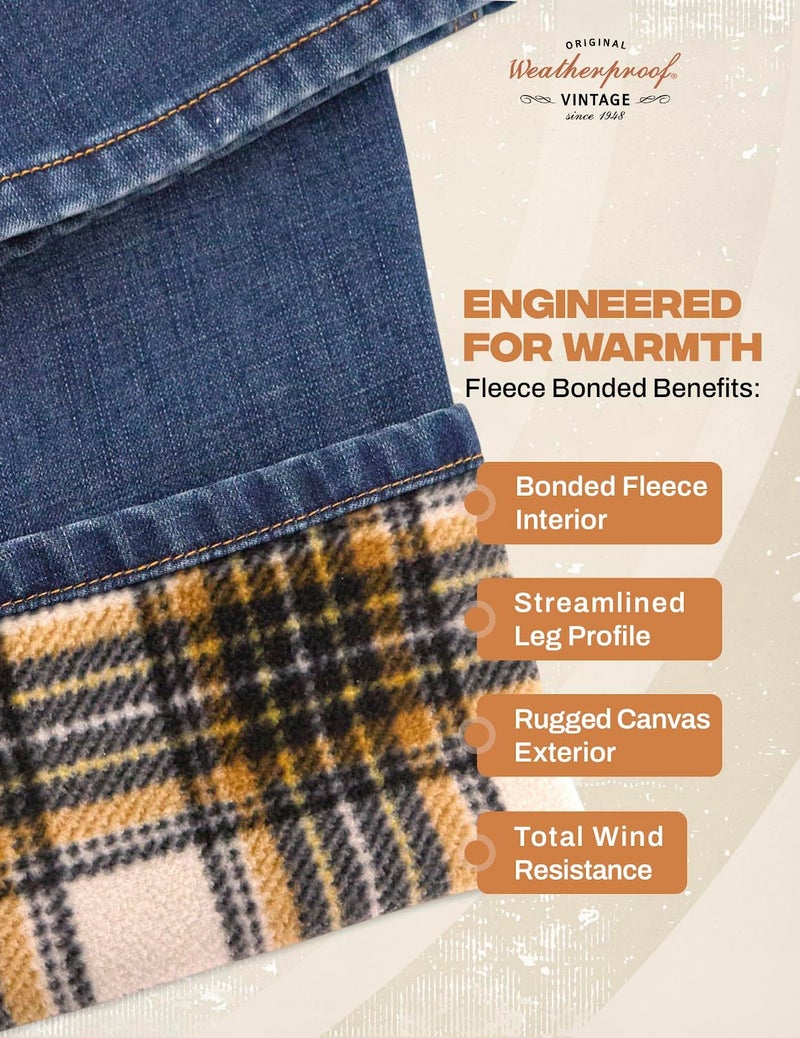 Weatherproof Vintage Fleece Lined Jeans Men - Regular Fit | Soft & Warm, Cold Weather Insulated Fleece Winter Pants for Men - Image 5