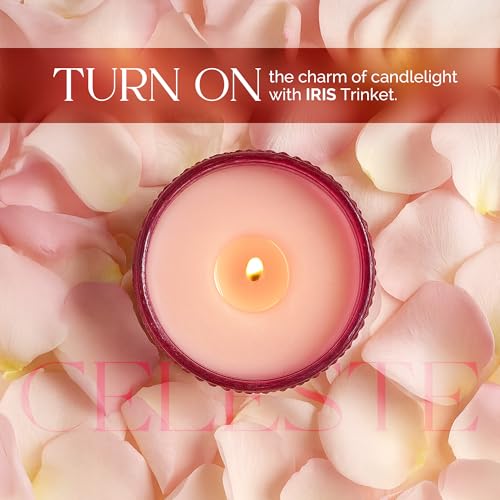 Iris Celeste Trinket Candle Fragrance Fleur,113g 4oz Pink Color jar - Image 5