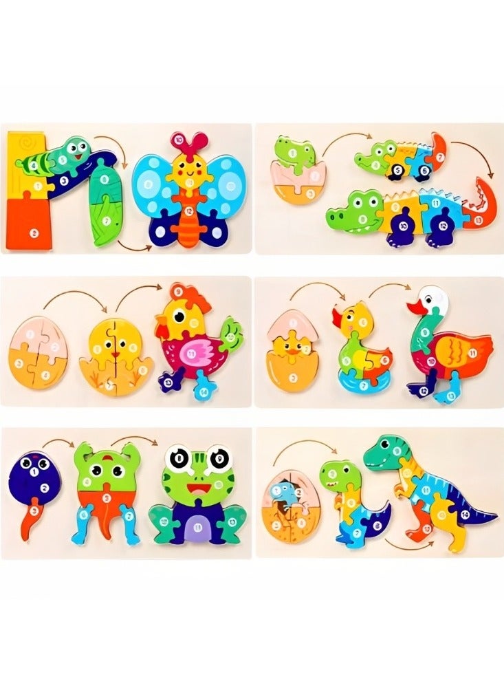 Wooden 3D Puzzles Animal Life Growth Cycle, Teacher Parents Early Learning Support Tools, Attractive Colors and Patterns, Montessori  Motor Skill Development Toys, Ideal Kids Gift (Butterfly Shape) - Image 5