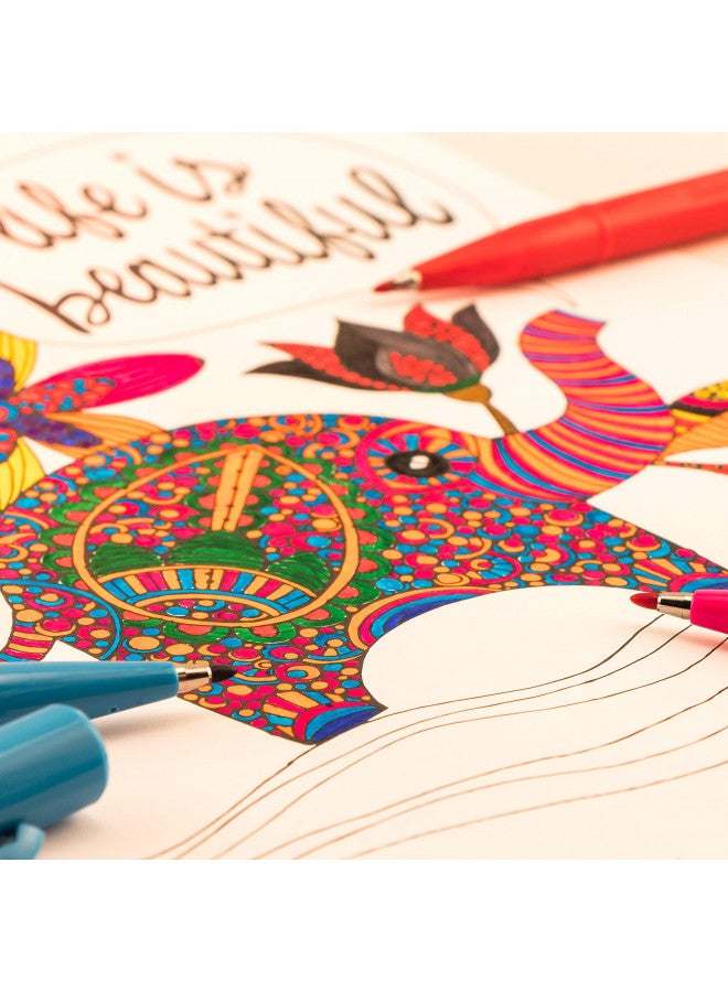 Pentel قلم إشارة بينتل للفنون، حبر أسود، عبوة 2 (S520BP2A)، متنوع - Image 4