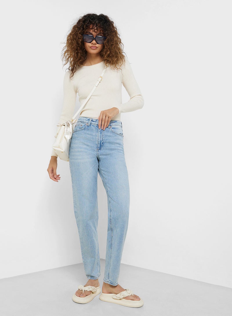 VERO MODA High Waist Mom Jeans  - Image 5