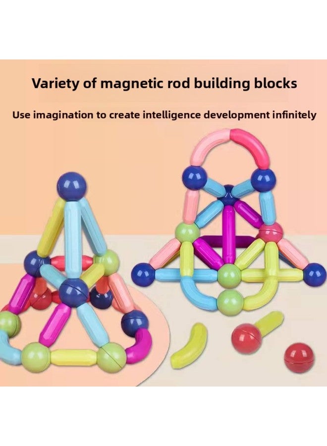 Magnetic Stick Variety Puzzle Large Particle Magnetic Building Blocks Hot Sale Decompression Baby Children's Toys-Color:Magnetic Rod 38pcs Free Storage Box  - Image 2